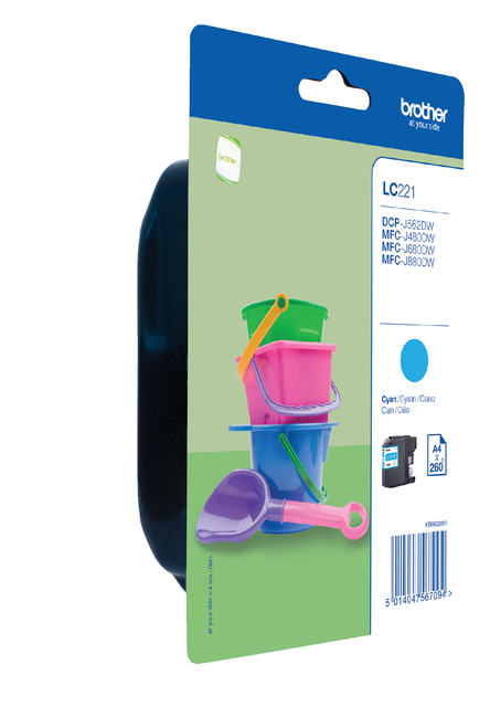 Inktcartridge Brother LC-221C blauw afbeelding