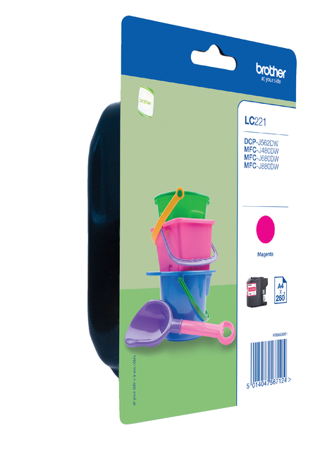 Inktcartridge Brother LC-221M rood afbeelding