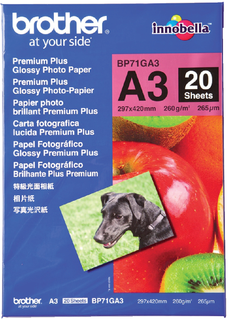 Fotopapier Brother BP-71 A3 260gr glossy 20 vel afbeelding