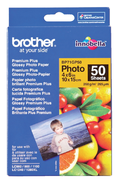 Fotopapier Brother BP-71 10x15cm 260gr glossy 50 vel afbeelding