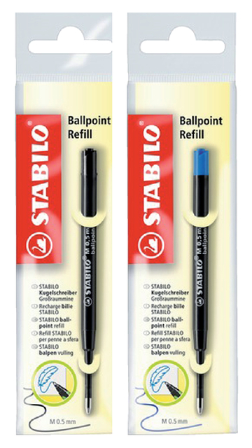 Balpenvulling STABILO standaard medium blauw blister à 1 stuk — Foto 2 van 2