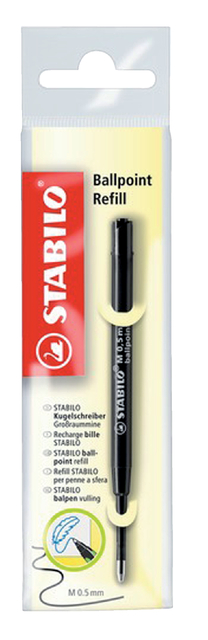 Balpenvulling STABILO standaard medium zwart blister à 1 stuk afbeelding