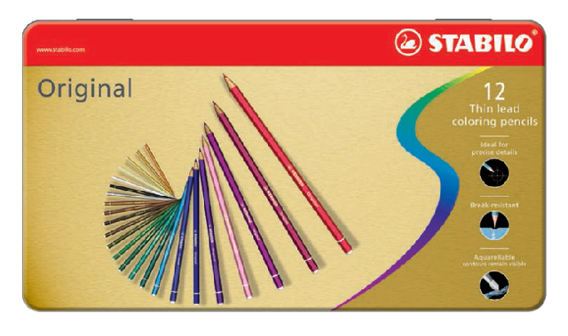 Kleurpotloden STABILO 8873 Original assorti blik à 12 stuks afbeelding