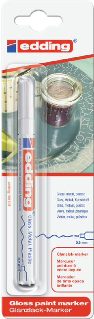 Viltstift Edding 780 lakmarker rond 0.8mm wit blister à 1 stuk afbeelding