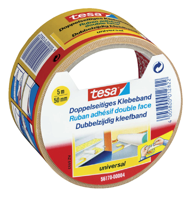 Tapijttape tesa® universal 5mx50mm dubbelzijdig wit afbeelding