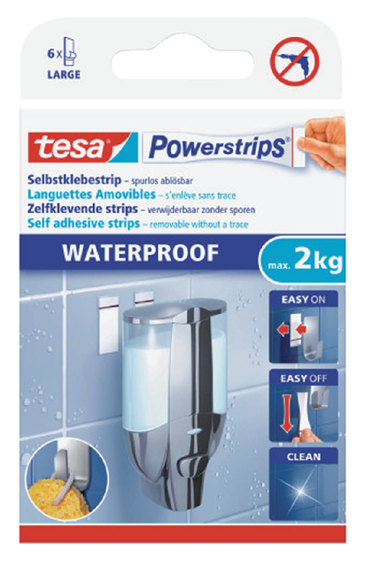 Kleefstrips Powerstrips® waterproof LARGE dubbelzijdig 2kg 6 stuks afbeelding