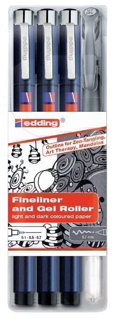 Viltstift edding 1800/2185/4S tangle assorti etui à 4 stuks afbeelding
