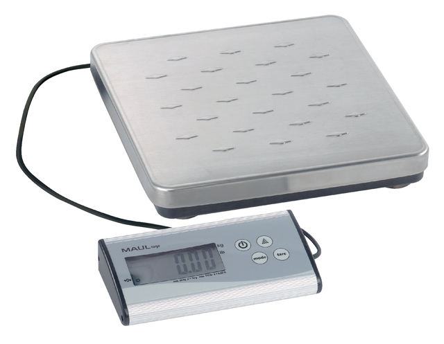 Pakketweger MAUL Cargo 50kg metalen plateau 27x27cm + 9V batterij zilver afbeelding