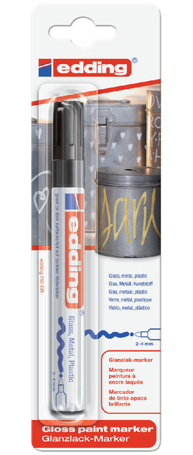 Viltstift edding 750 lakmarker rond 2-4mm zwart blister à 1 stuk afbeelding