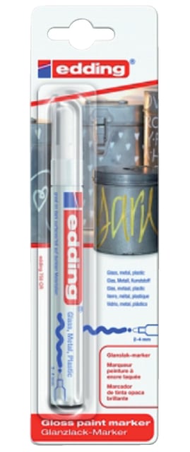 Viltstift edding 750 lakmarker rond 2-4mm wit blister à 1 stuk afbeelding