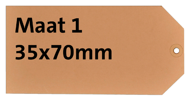 Label karton nr 1 200gr 35x70mm chamois 1000 stuks afbeelding