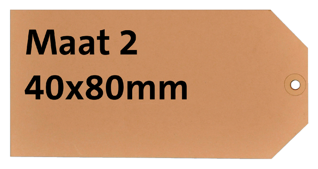 Label karton nr 2 200gr 40x80mm chamois 1000 stuks afbeelding