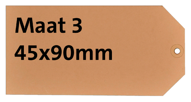 Label karton nr 3 200gr 45x90mm chamois 1000 stuks afbeelding