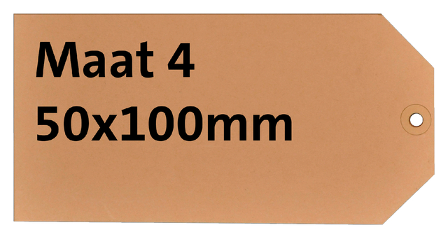 Label karton nr 4 200gr 50x100mm chamois 1000 stuks afbeelding