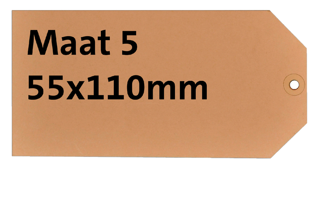 Label karton nr 5 200gr 55x110mm chamois 1000 stuks afbeelding