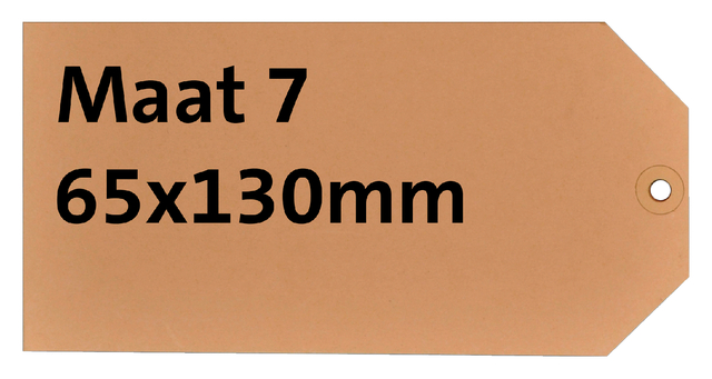 Label karton nr 7 200gr 65x130mm chamois 1000 stuks afbeelding