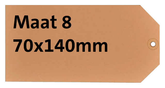 Label karton nr 8 200gr 70x140mm chamois 1000 stuks afbeelding