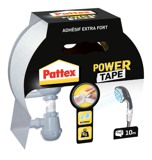Plakband Pattex Power Tape 50mmx10m wit — Foto 2 van 2