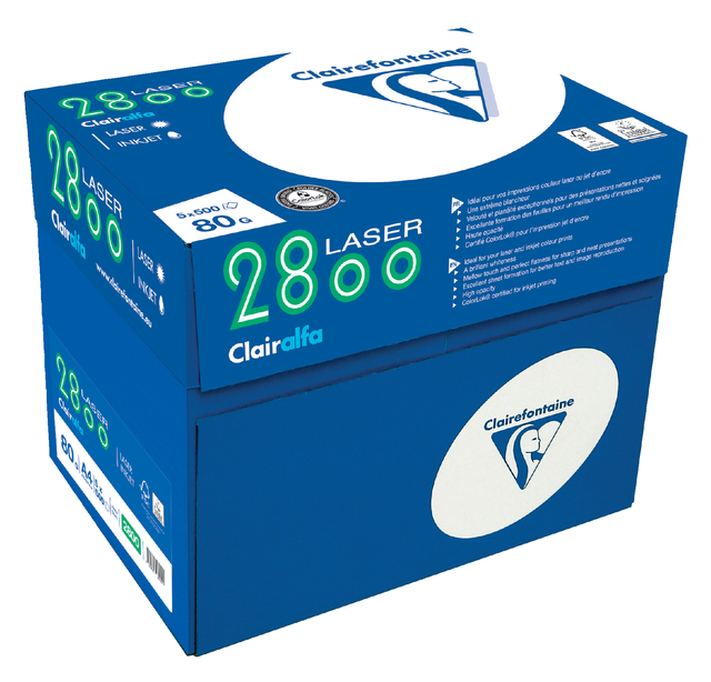 Kopieerpapier Clairefontaine laser A4 80gr wit 500 vel — Foto 2 van 2