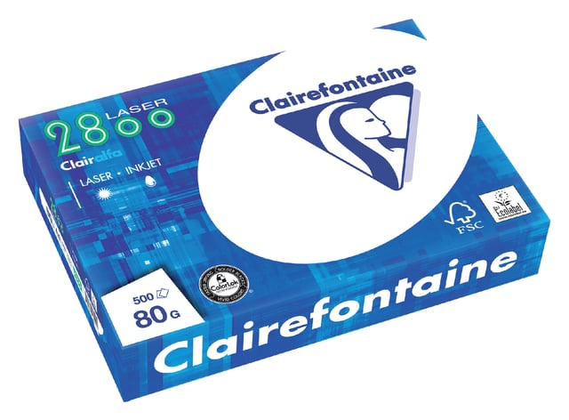 Kopieerpapier Clairefontaine laser A4 80gr wit 500 vel afbeelding
