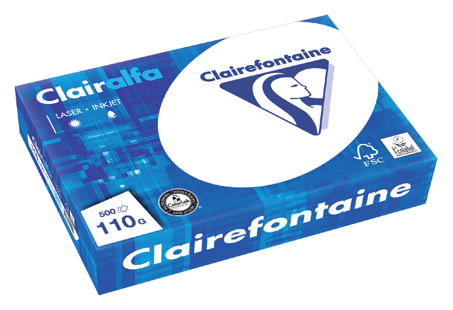 Kopieerpapier Clairefontaine Clairalfa A4 110gr wit 500 vel afbeelding