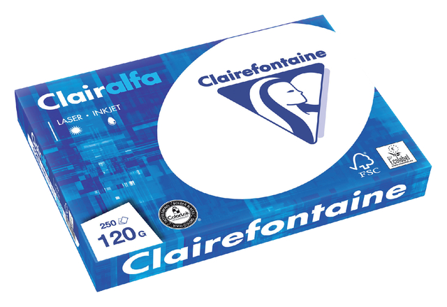 Kopieerpapier Clairefontaine Clairalfa A4 120gr wit 250 vel afbeelding