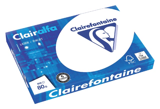 Kopieerpapier Clairefontaine Clairalfa A3 80gr wit 500 vel afbeelding