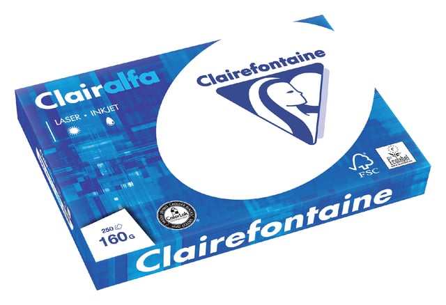 Kopieerpapier Clairefontaine Clairalfa A3 160gr wit 250 vel afbeelding