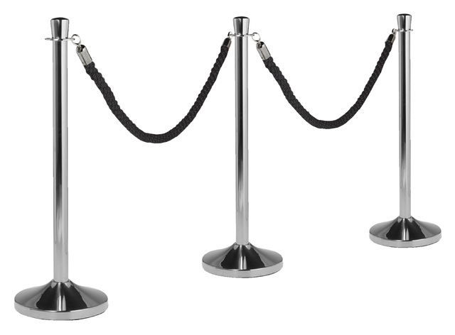 Afzetkoord Securit 150cm zwart met chroome knop — Foto 2 van 2