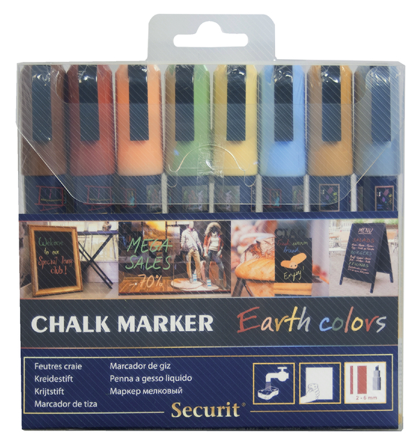 Krijtstift Securit SMA-510 schuin ass 2-6mm blister à 8st afbeelding