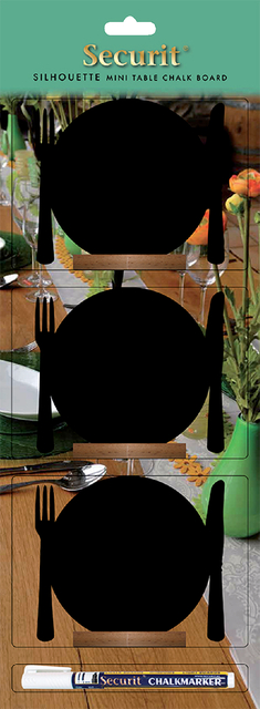 Krijtbord Securit bord 100x120mm houten voet 3 stuks afbeelding