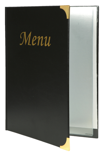 Menukaart Securit A4 4 x 2 tassen zwart afbeelding