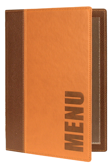 Menukaart Securit Trendy A5 1 x 2 tassen bruin afbeelding