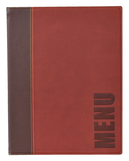 Menukaart Securit Trendy A5 1 x 2 tassen wijnrood afbeelding
