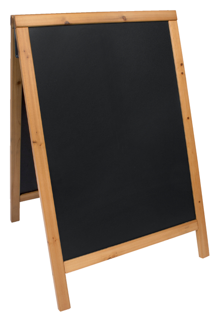 Stoepbord Securit 550x850x30mm teak hout afbeelding