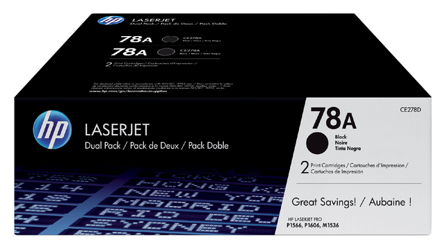 Tonercartridge HP CE278AD 78A zwart 2x afbeelding