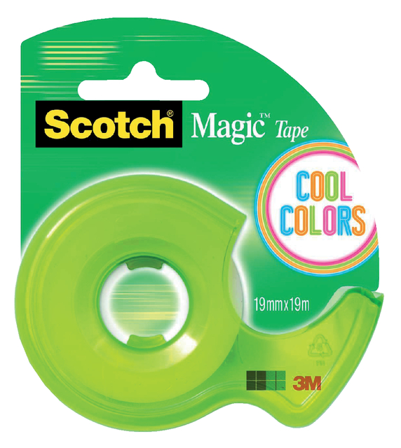 Plakband Scotch 810 19mmx19m onzichtbaar + handdispenser Cool Colors afbeelding