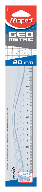 Liniaal Maped Geometric 20cm transparant afbeelding