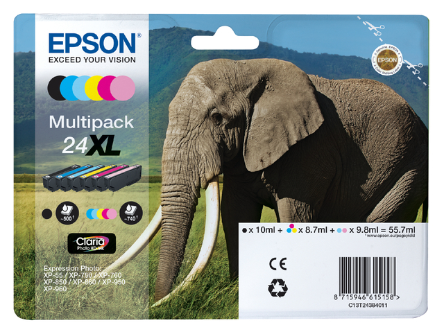 Inktcartridge Epson 24XL T2438 zwart + 5 kleuren afbeelding