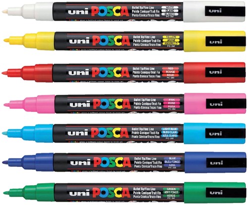 Paintmarker Uni POSCA PC3M fijn lichtblauw-2