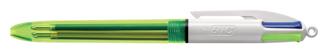 Balpen Bic 4kleuren medium fluor geel afbeelding