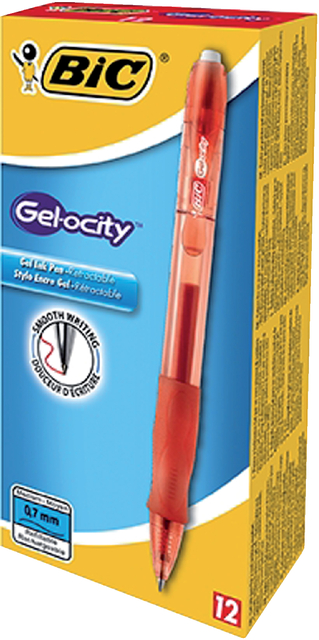 Gelschrijver Bic Gel-ocity medium rood — Foto 2 van 2