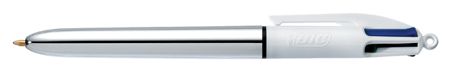 Balpen Bic 4kleuren shine medium zilver afbeelding