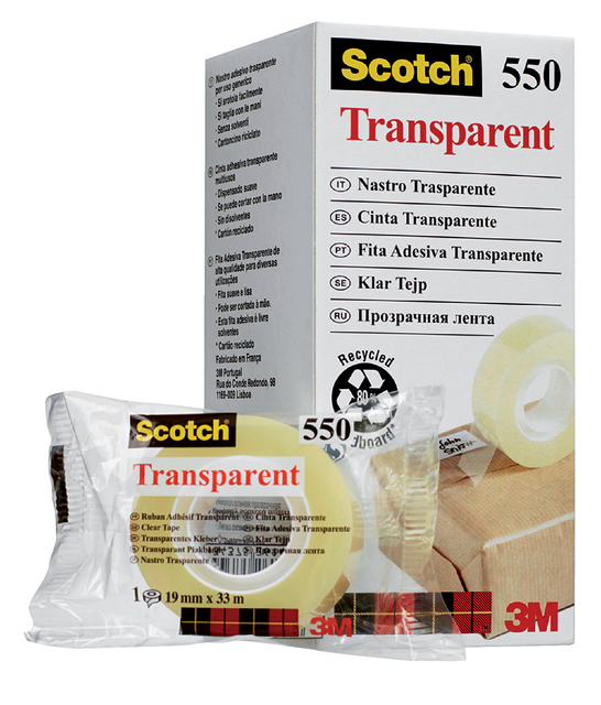 Plakband Scotch 550 19mmx33m transparant afbeelding