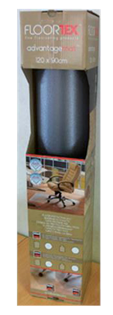 Stoelmat Floortex PVC 120x90cm voor zachte vloeren retailpak afbeelding