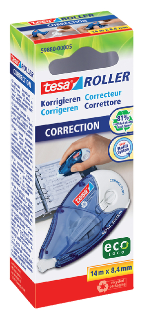 Correctieroller tesa® ecoLogo® 8,4mmx14m navulbaar hangdoosje afbeelding