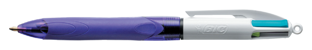 Balpen Bic 4kleuren grip fashion medium paars afbeelding