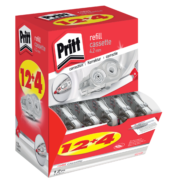 Correctietapevulling Pritt navul cassette Flex 4.2mmx12m promopack à 12+4 gratis — Foto 2 van 2