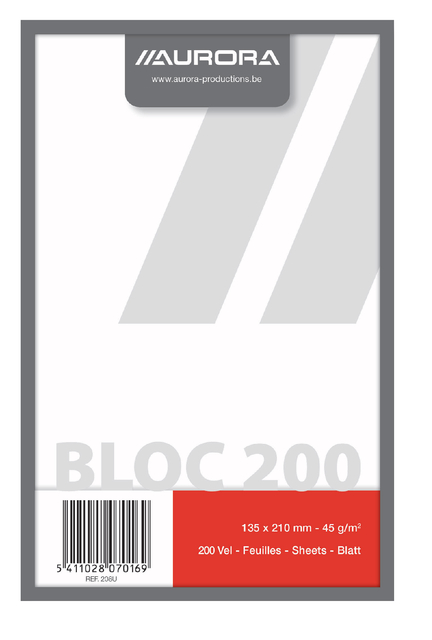 Kladblok Aurora 135x210mm blanco 200 vel 45gr afbeelding