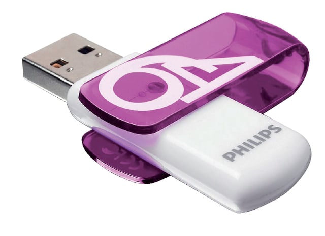 USB-stick 2.0 Philips vivid edition magic purple 64GB afbeelding